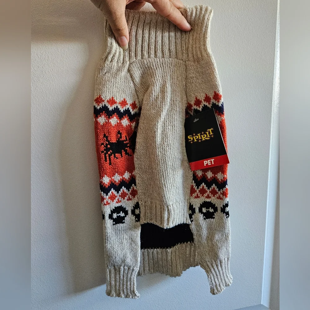 NWT Spirit Halloween Dog/Cat Sweater - Black and Orange